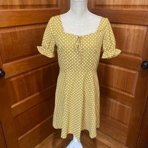 Unique Vintage Golden Polka Dot Dress